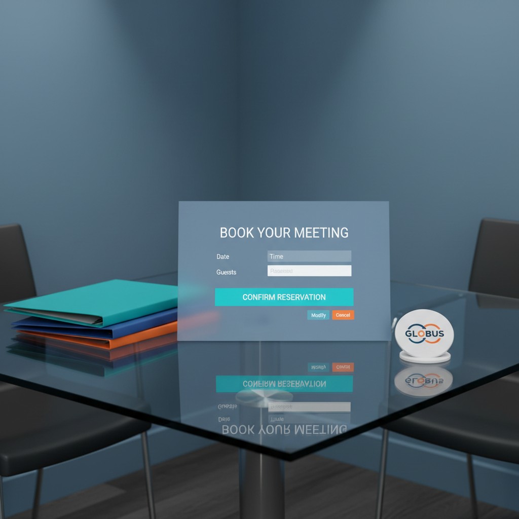 Un écran de réservation dans une pièce spécifique, muni d'un planche fixée verticalement en son centre.